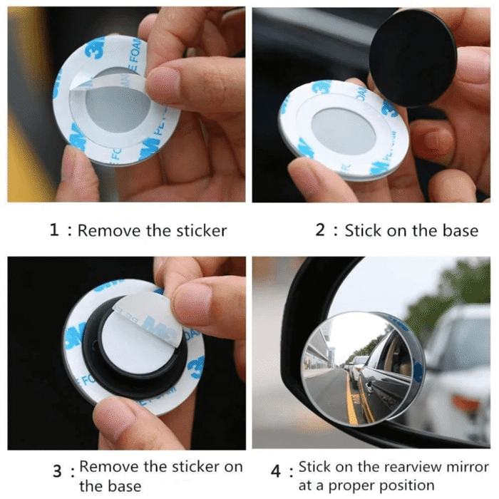 Round blind spot mirror for car side mirrors