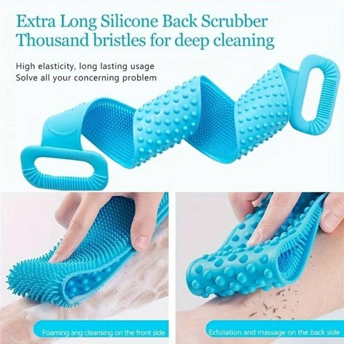 Blue Double Side Bathing Brush for Skin Deep Cleaning Massage