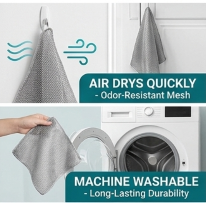 Wet and Dry Cleaning Dish Wash Cloth Scrubber